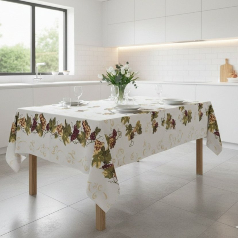 BaskFransız provencia  Modern Klasik krem rengi Masa Örtüsü - Görsel 2