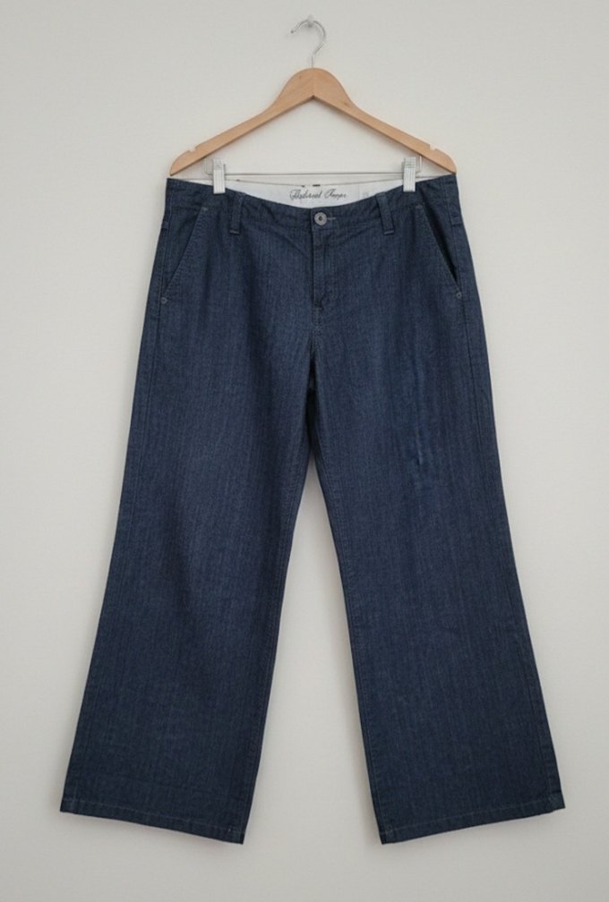 Kadın  bol paça  büyük  beden  Kot Pantolon. 44 beden - Görsel 3