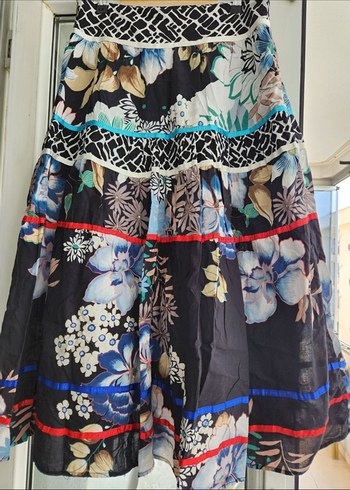 Bohem Çok Renkli midi  Etek - Görsel 3