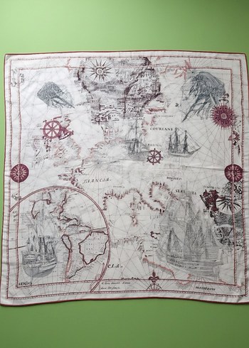 Beyaz Gri Desenli Kadın Fular - Görsel 2