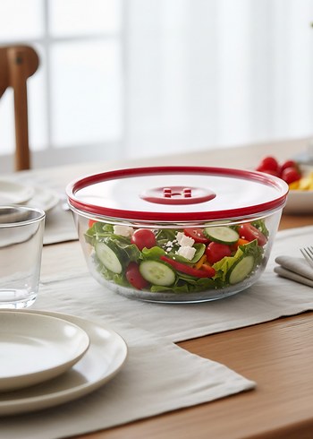 Bordo Renkli Anında Vakumlu Gıda Kapaklı Saklama Kabı - Görsel 2