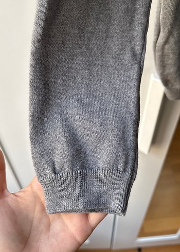 Düğmeli Gri Kadın Hırka - Görsel 5