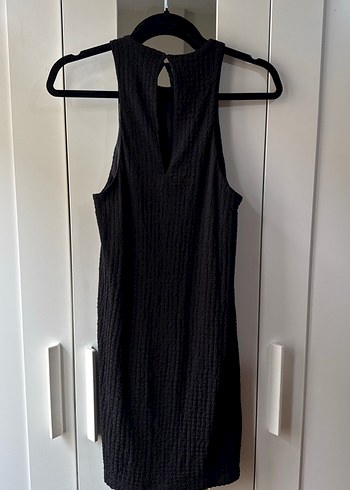 Siyah Yüksek Kolsuz Triko Elbise - Görsel 4