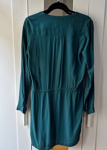 Uzun Kollu Turkuaz elbise - Görsel 3