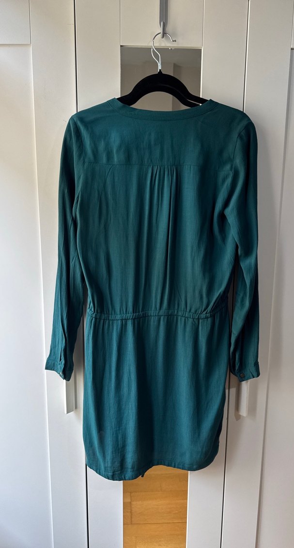 Uzun Kollu Turkuaz elbise - Görsel 3