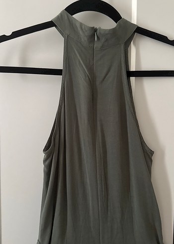 Yüksek Yakalı Kolsuz mid Elbise - Görsel 3