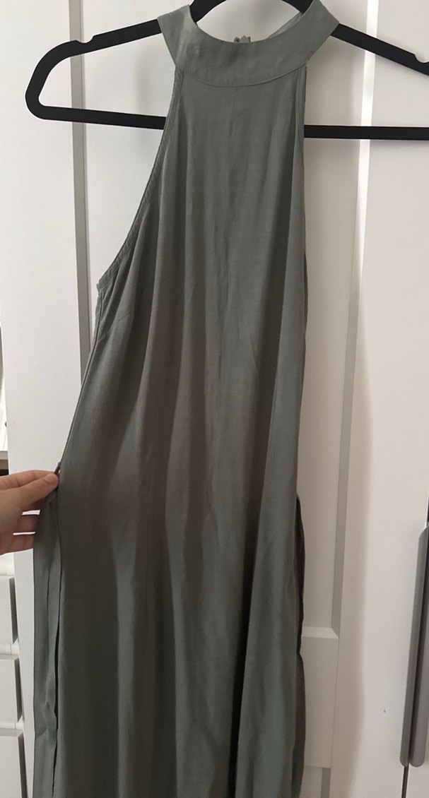 Yüksek Yakalı Kolsuz mid Elbise - Görsel 4