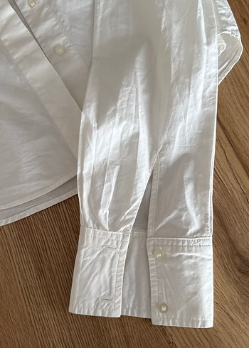 Beyaz crop Düğmeli Kadın Gömlek - Görsel 3