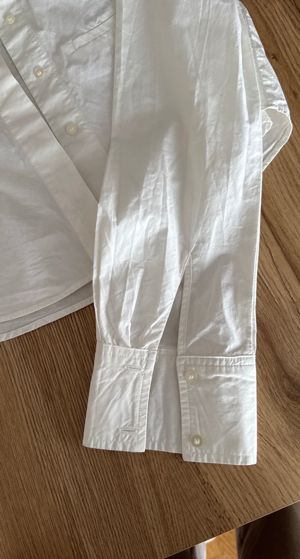 Beyaz crop Düğmeli Kadın Gömlek - Görsel 3