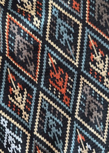 Bohem Çok Renkli Örgü Mini Etek - Görsel 3