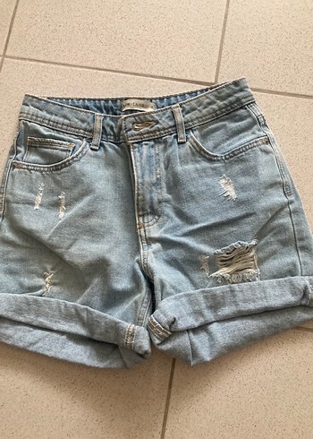 Gevşek Kesim Kadın Denim Mini Şort