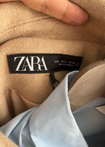 s Beden Zara kaşe Düğmeli Bej Midi Kadın Yün Kaban