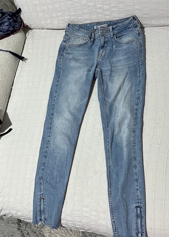 xs Beden Günlük Mavi Kadın Denim Pantolon