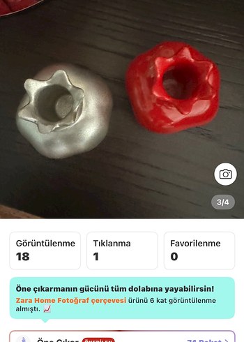 Kırmızı ve gümüş Nar biblo - Görsel 3