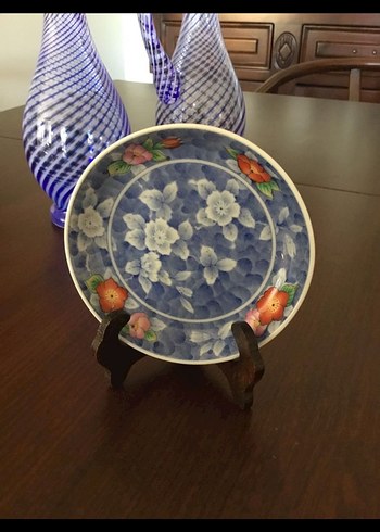 Japon damgalı vintage dekoratif tabak - Görsel 3