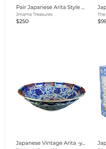 Japon damgalı vintage dekoratif tabak - Görsel 2