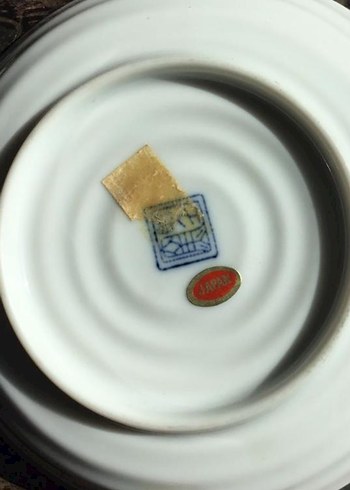 Japon damgalı vintage dekoratif tabak - Görsel 4