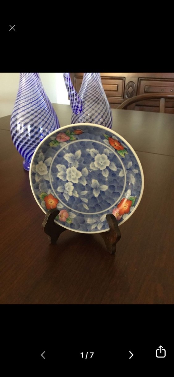 Japon damgalı vintage dekoratif tabak - Görsel 3