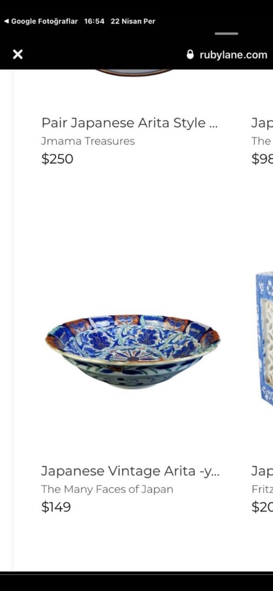 Japon damgalı vintage dekoratif tabak - Görsel 2