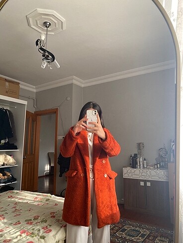 xs Beden turuncu Renk Koton kaban