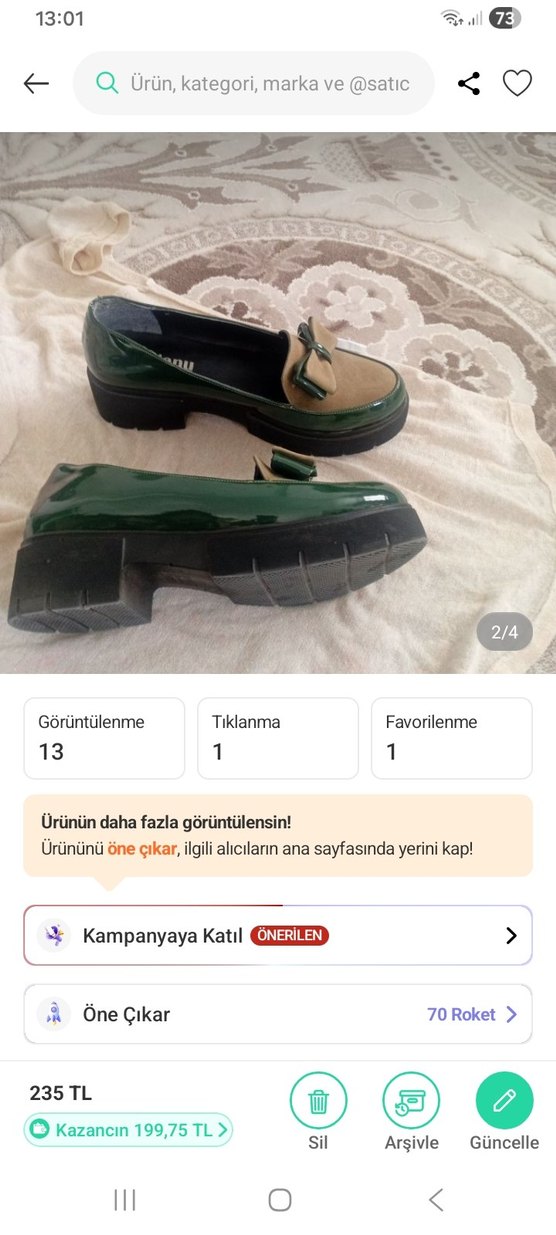 Yeşil Platform Topuklu Kadın Loafer - Görsel 2