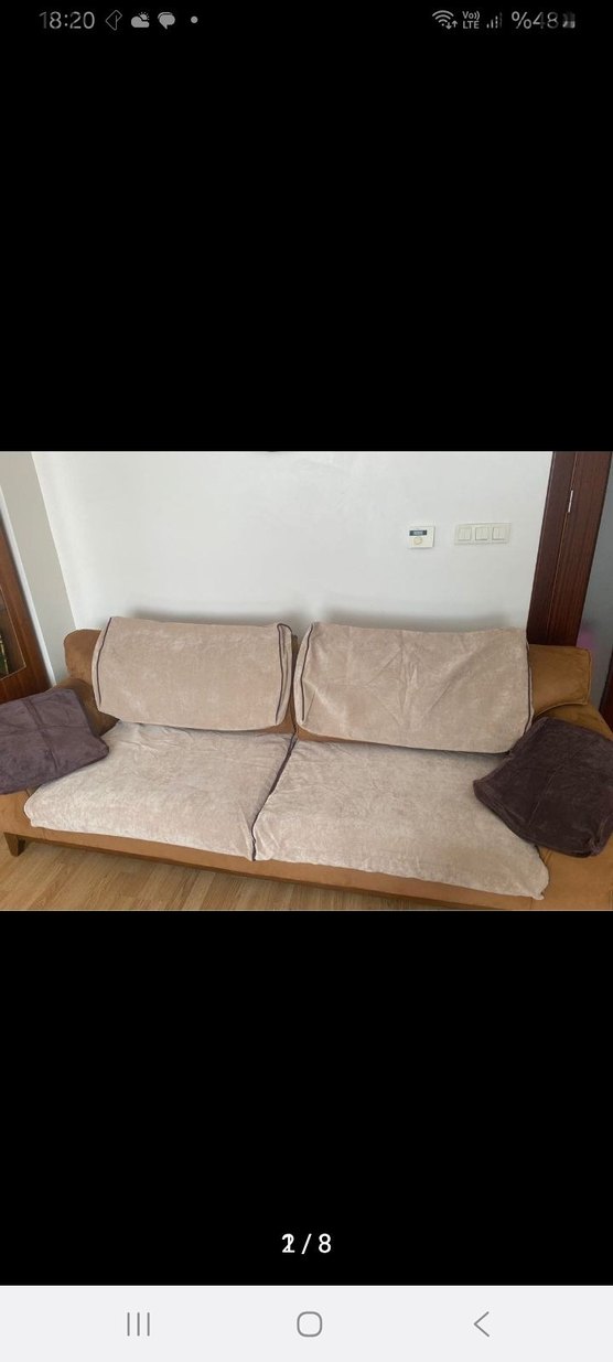 Bej Modern Kanepe Örtüsü - Görsel 2