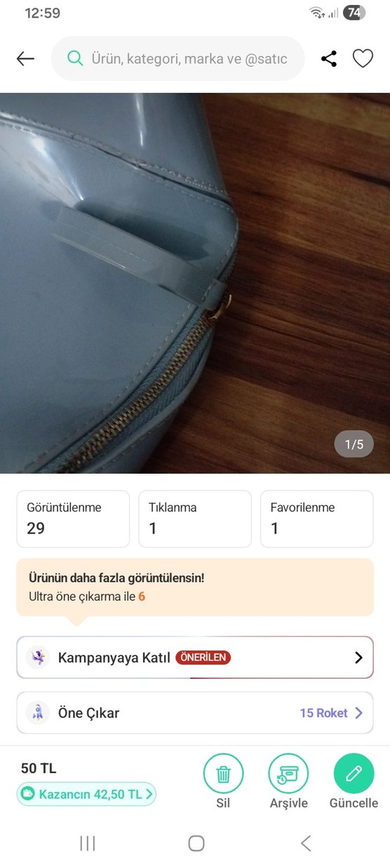 Tokalı Gri Kadın Sırt Çantası - Görsel 3