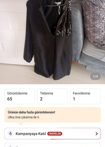 Uzun Siyah Düğmeli çejet - Görsel 2