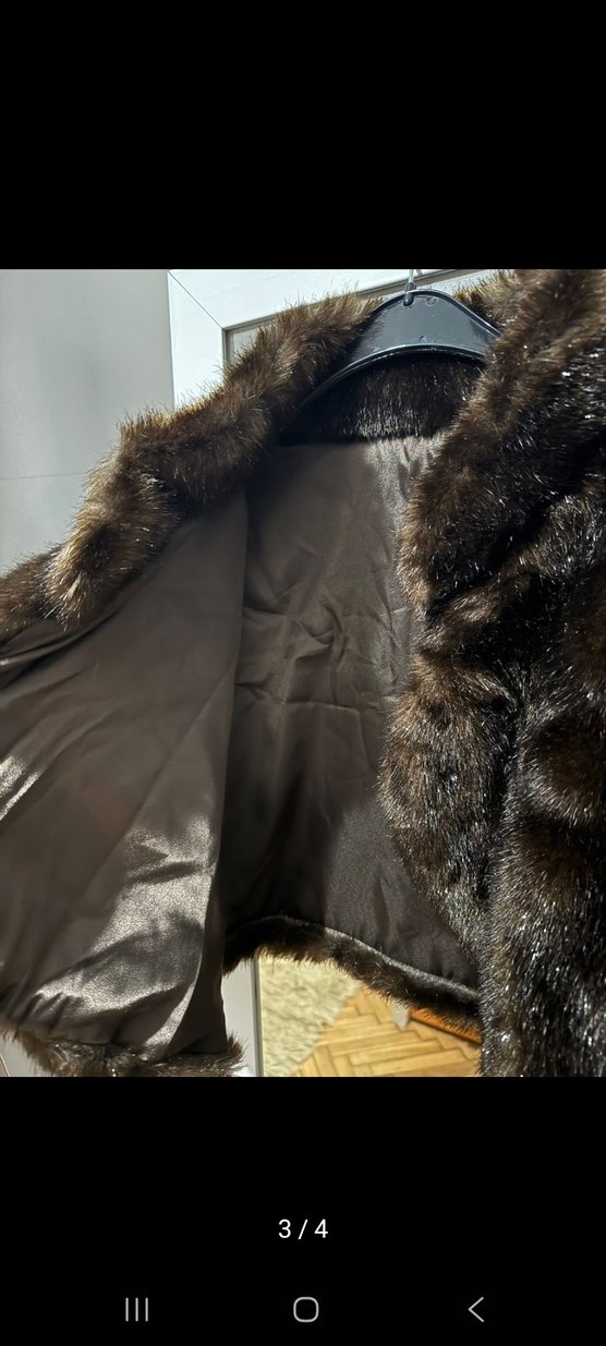 Kahverengi Kısa Kürk Detaylı Kadın Mont - Görsel 2