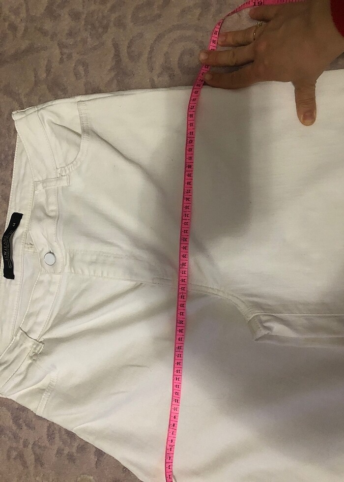 Beyaz jean pantolon - Görsel 4