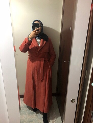 Matez marka yakası kürklü kaliteli astarlı kaşe kaban - Görsel 5