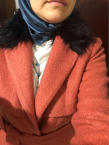 Matez marka yakası kürklü kaliteli astarlı kaşe kaban - Görsel 10