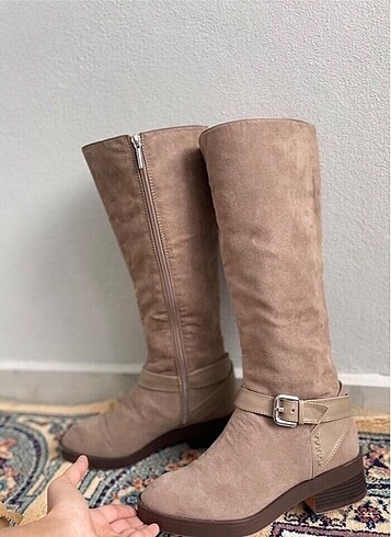 39 Beden camel Renk ZARA SÜET KADIN ÇİZME