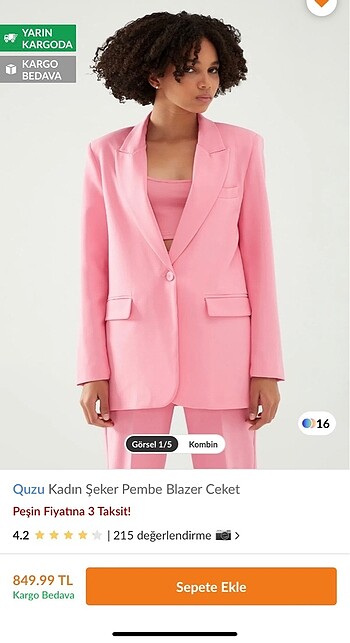 Quzu kadın pembe ceket