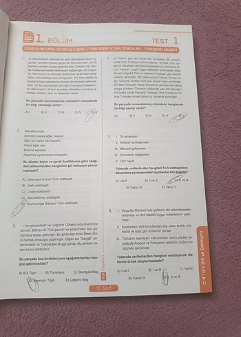  Beden 10. Sınıf Türk Dili ve Edebiyatı Soru Bankası