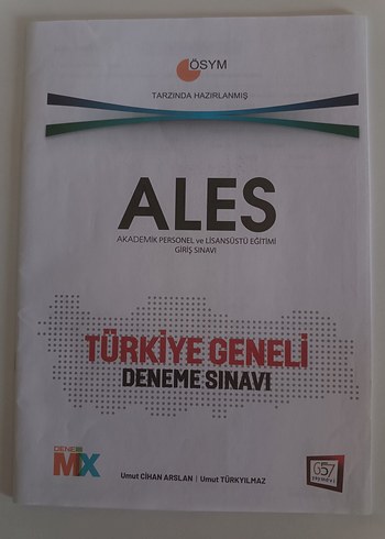 ALES Türkiye Geneli Deneme Sınavı Kitabı