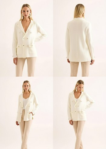 universal Beden Blazer Şık Triko Ceket