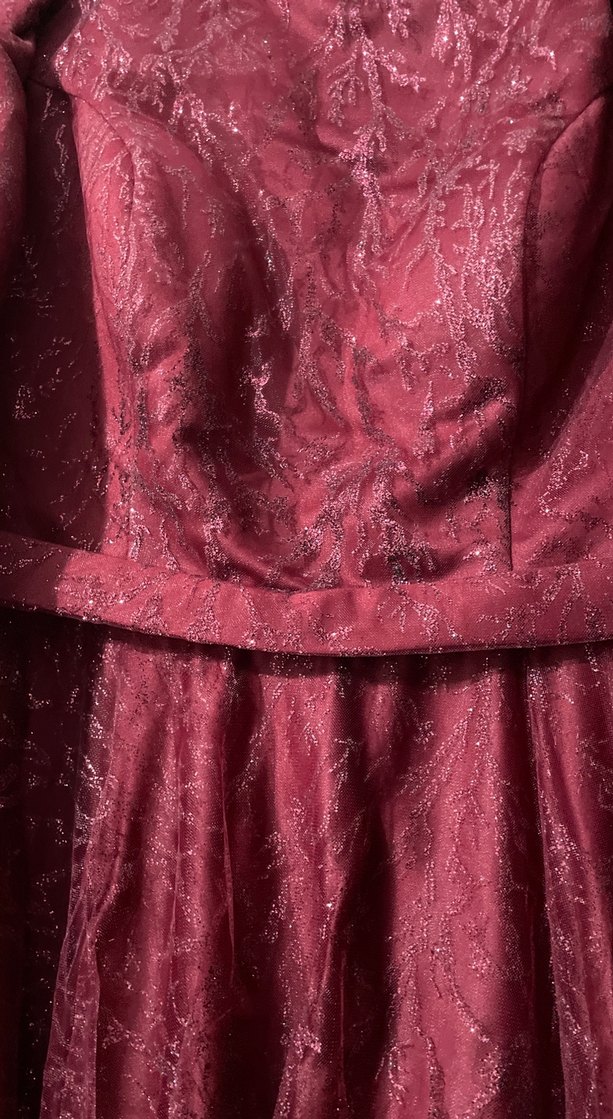 Bordo İşlemeli Uzun Kollu Kadın Elbise - Görsel 5