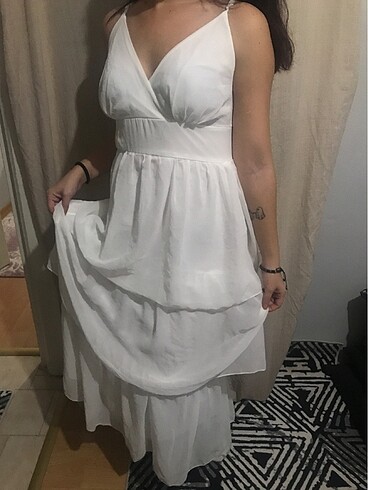 Beyaz Salaş Elbise