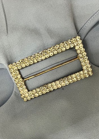 Tokalı Mavi Mini Elbise - Görsel 6