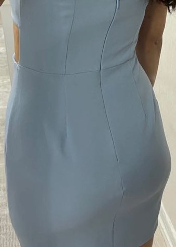 Tokalı Mavi Mini Elbise - Görsel 3