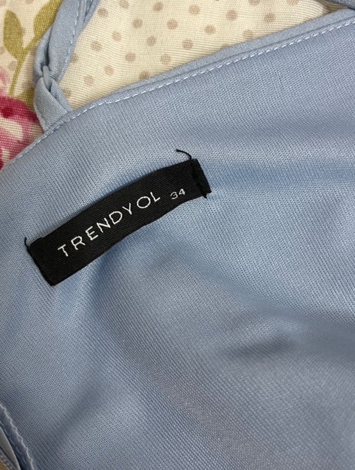 Tokalı Mavi Mini Elbise - Görsel 5