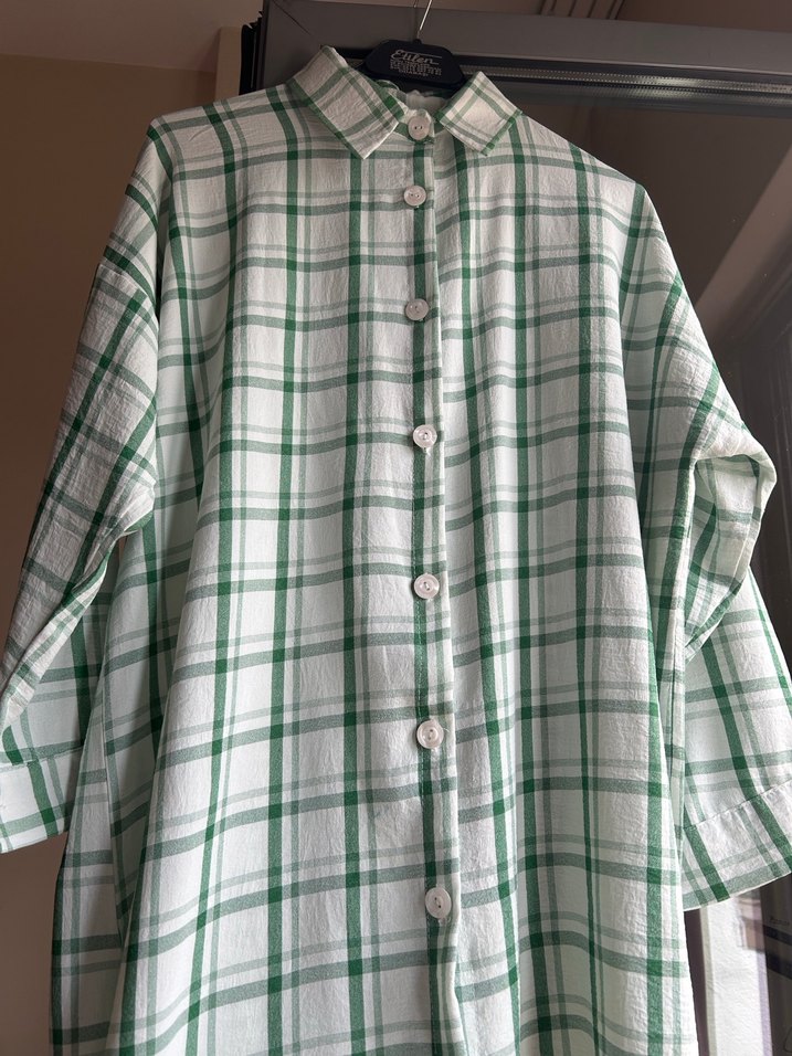 Yeşil Kareli Uzun Kollu  Gömlek - Görsel 2