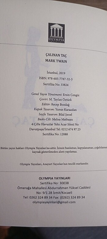  Beden Mark twain çalınan taç