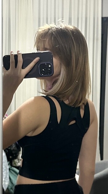 xs Beden siyah shein crop icon
