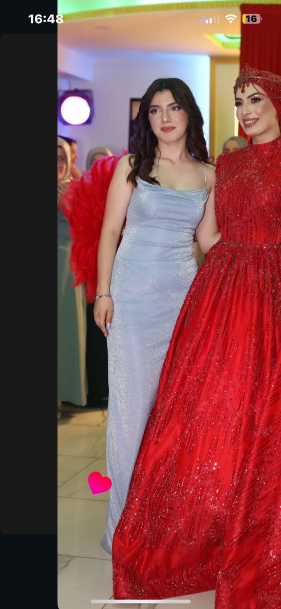 Mavi Drapeli Uzun Abiye Elbise - Görsel 2