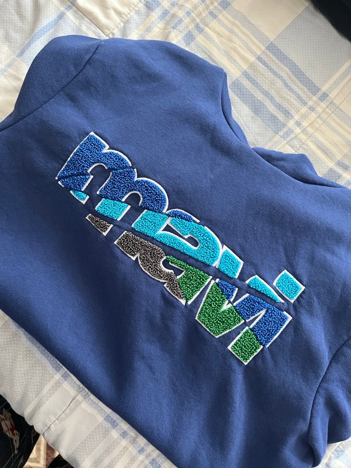 Mavi Kapüşonlu Kadın Sweatshirt - Görsel 2