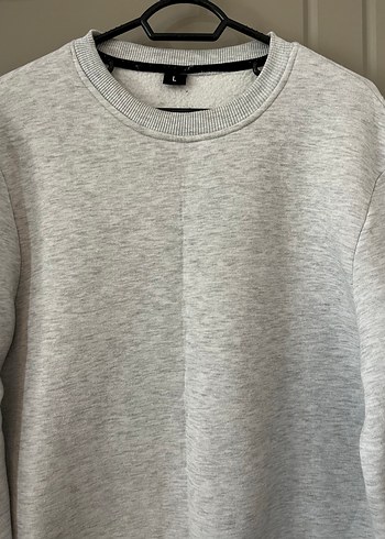 erkek Gri Rahat Kesim sweat - Görsel 2