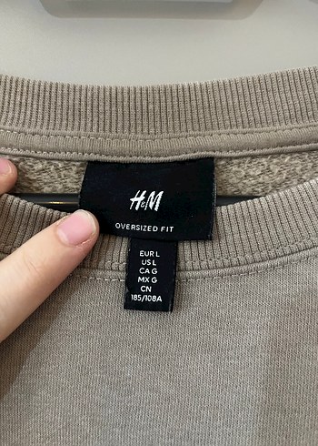 Bej  erkek / kadın Uzun Kollu Salaş Sweatshirt - Görsel 4