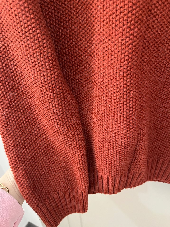 Kiremit  Örgü erkek Sweatshirt - Görsel 5